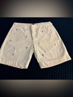 J. Crew Men's 35 Waist Embroidered Hula Girl/Palm Tree Shorts